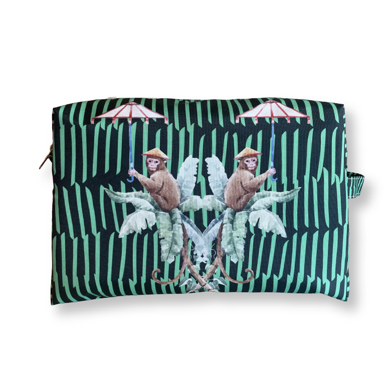 Emerald Monkeys Toiletry Bag