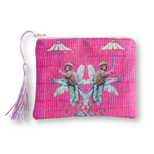 Amaranth Monkeys Coin Purse