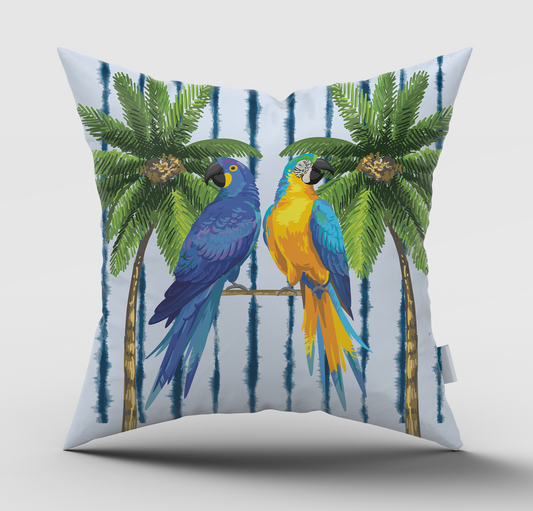 Sapphire Stream Parrots Scatter Cover