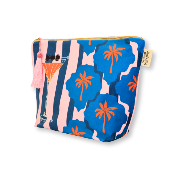 Ligaries Stripe Velvet Make-Up Bag