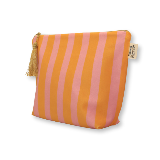Praia Stripe Velvet Make-Up Bag