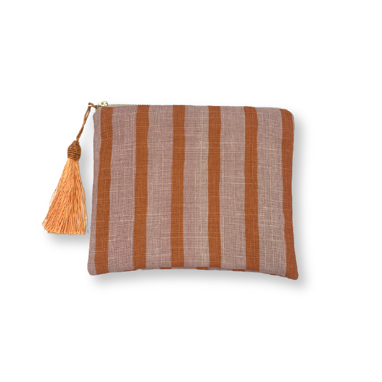 Paradise Stripe Pink Makeup Bag