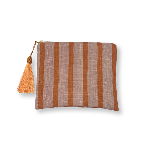 Paradise Stripe Pink Makeup Bag