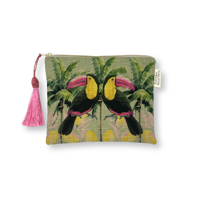 Pink Lemonade Toucan Makeup Bag