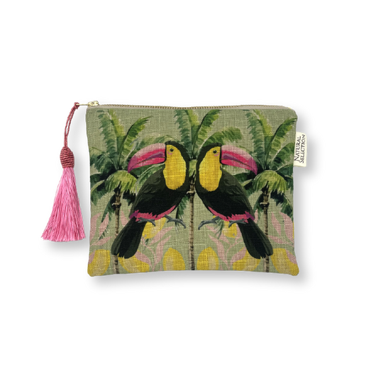 Pink Lemonade Toucan Makeup Bag