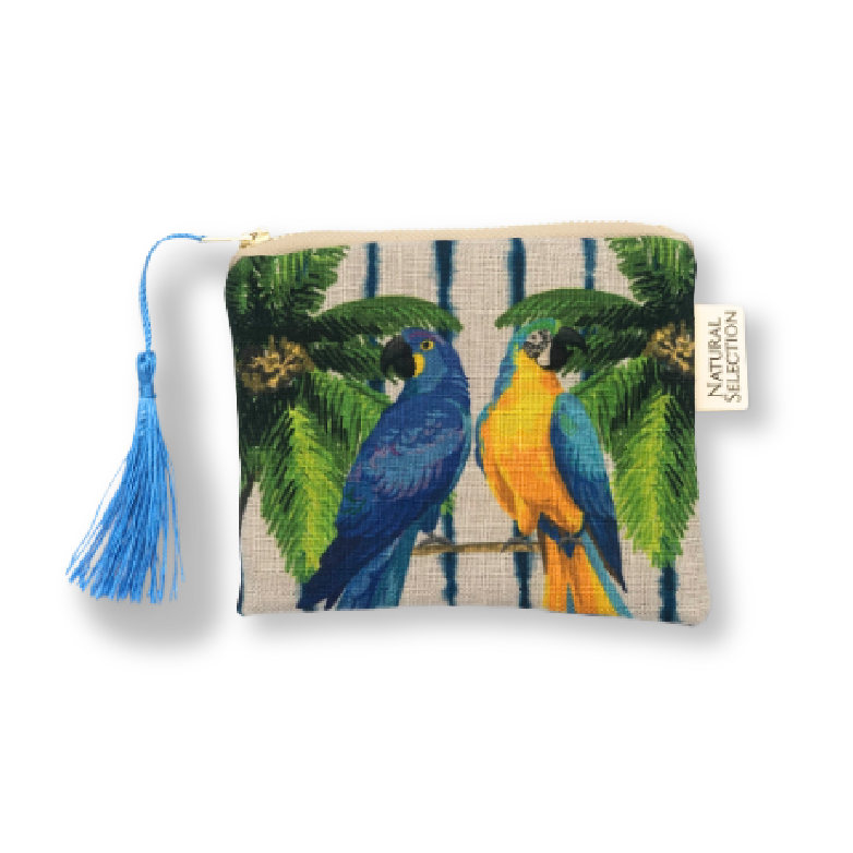Sapphire Stream Parrots Coin Purse