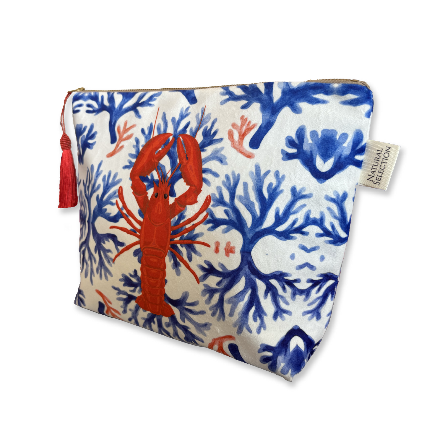 St.James Lobster Velvet Makeup Bag
