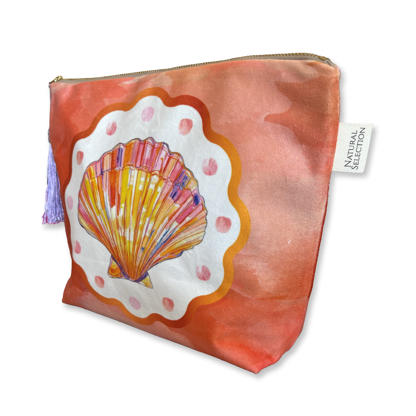 Cyprus Shell Velvet Makeup bag