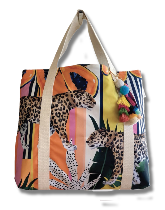 Island Leopard Beach Bag