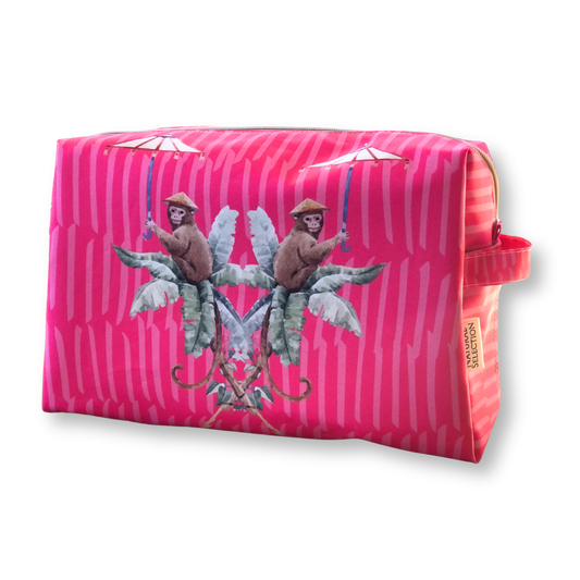 Amaranth Monkeys Toiletry Bag