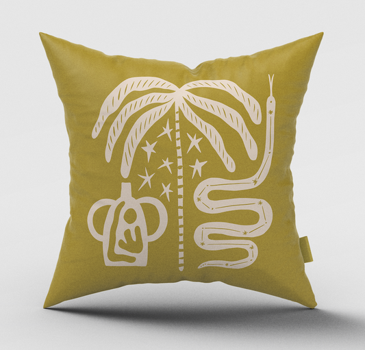 The Serpent Chartreuse Cushion Cover