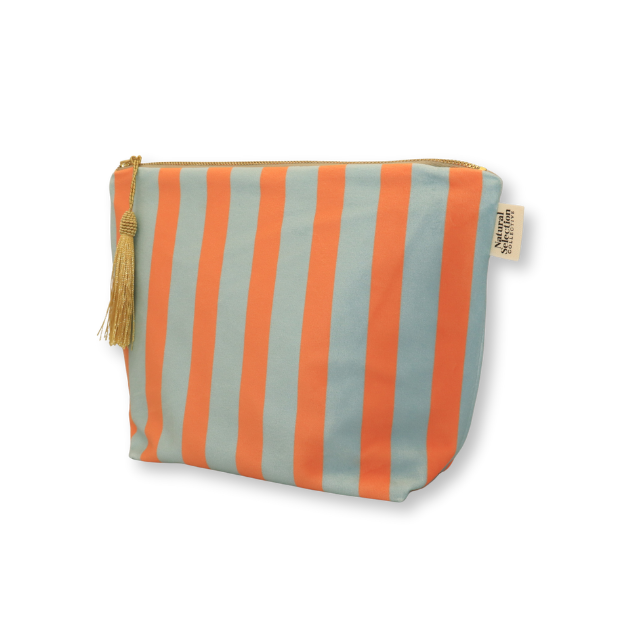 Antibes Stripe Velvet Make-Up Bag