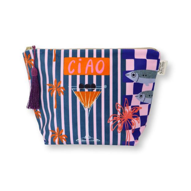 Ciao Sardines Velvet Make-Up Bag