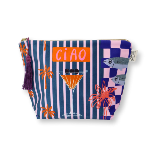 Ciao Sardines Velvet Make-Up Bag