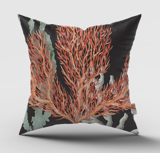 Coral Black Cushion Cover