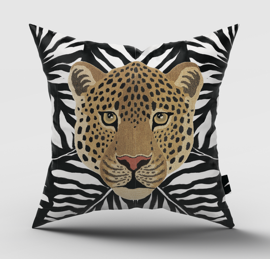 Mono Jungle Leopard Cushion Cover
