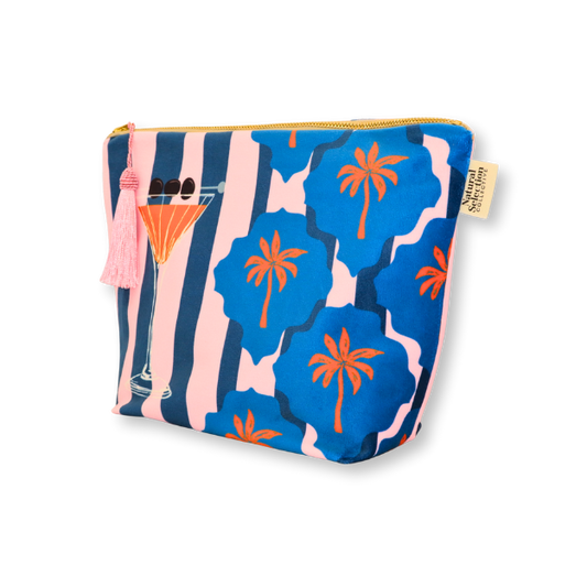 Ligaries Stripe Velvet Make-Up Bag