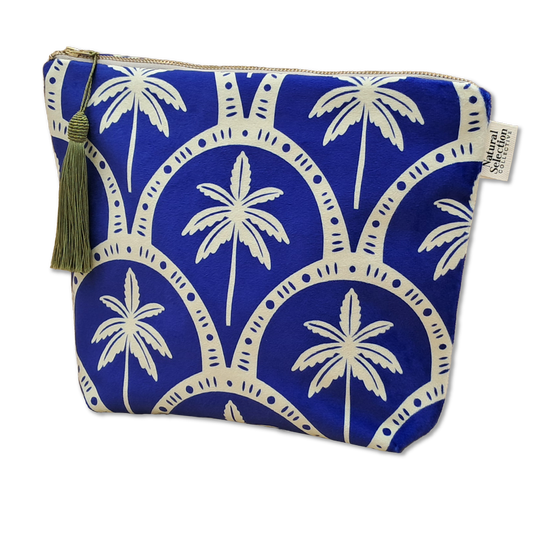 Medina Palm Velvet Makeup Bag