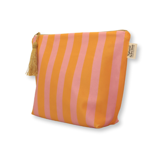 Praia Stripe Velvet Make-Up Bag