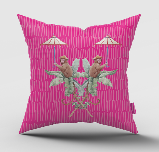 Amaranth Monkeys Scatter Cushion Cover
