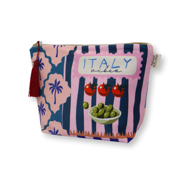 Siesta stripe Velvet Make-Up Bag