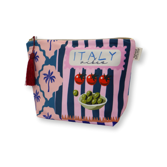 Siesta stripe Velvet Make-Up Bag